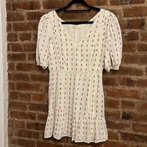 Love Shack Fancy - White Floral Mini Dress